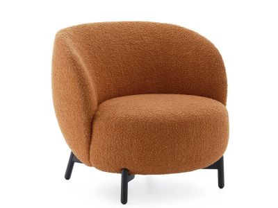 Fotoliu Kartell Lunam design Patricia Urquiola, tapiterie Curly orange