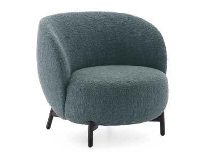 Fotoliu Kartell Lunam design Patricia Urquiola, tapiterie Curly petrol