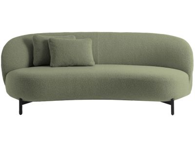 Canapea Kartell Lunam design Patricia Urquiola, 200cm, tapiterie Orsetto, Verde