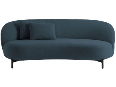 Canapea Kartell Lunam design Patricia Urquiola, 200cm, tapiterie Orsetto, Albastru