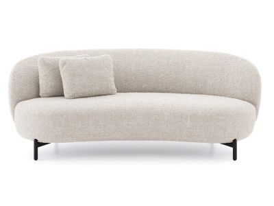 Canapea Kartell Lunam design Patricia Urquiola, 200cm, tapiterie Curly alb