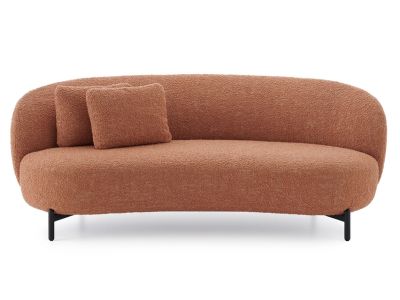 Canapea Kartell Lunam design Patricia Urquiola, 200cm, tapiterie Curly roz