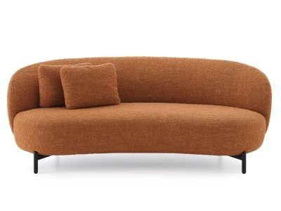 Canapea Kartell Lunam design Patricia Urquiola, 200cm, tapiterie Curly orange