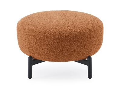 Pouf Kartell Lunam design Patricia Urquiola, tapiterie Curly orange