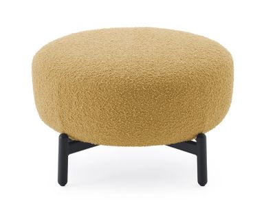 Pouf Kartell Lunam design Patricia Urquiola, tapiterie Curly galben acid