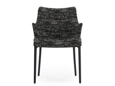 Scaun Kartell Eleganza Nia design Philippe Starck, cadru negru, tapiterie Melange Black