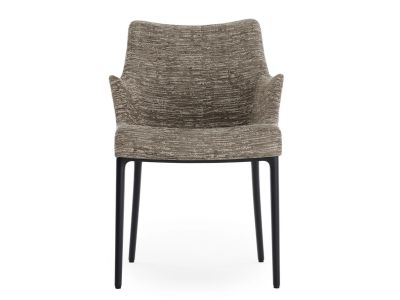 Scaun Kartell Eleganza Nia design Philippe Starck, cadru negru, tapiterie Melange Taupe