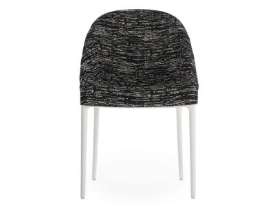 Scaun Kartell Eleganza Ela design Philippe Starck, cadru alb, tapiterie Melange Black