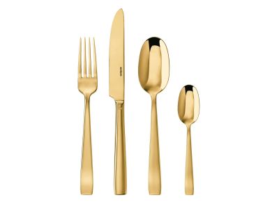 Set tacamuri Sambonet Flat Solid Handle, 24 piese, auriu