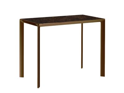 Masa consola Dexo Class Lite 120x45cm, h74cm, baza metal bronz, blat ceramic Vulcano Moka