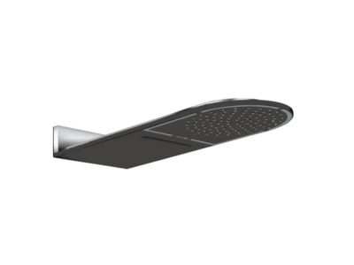 Palarie de dus Kludi A-QA Fusion cu doua jeturi, 600x250x80mm, negru mat
