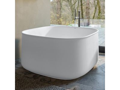 Cada freestanding Duravit Zencha 125x125cm, DuroCast Plus, ventil click-clack, alb