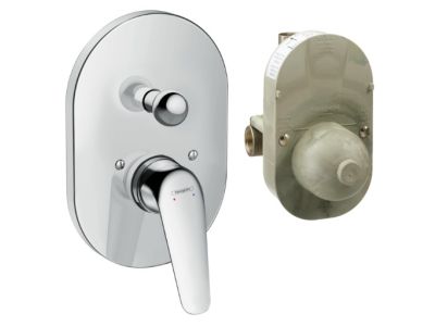 Set baterie cada - dus Hansgrohe Novus cu montaj incastrat, corp ingropat inclus