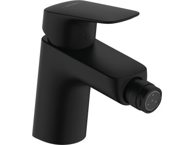 Baterie bideu Hansgrohe Logis 70, ventil pop-up, negru mat