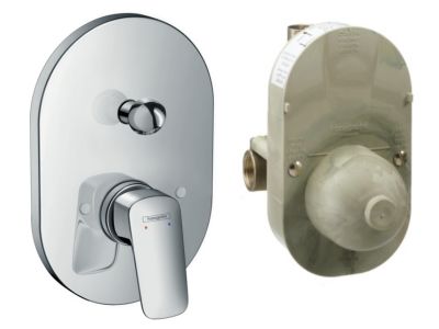 Set baterie cada - dus Hansgrohe Logis cu montaj incastrat, corp ingropat inclus