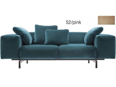Canapea Kartell Largo Velluto design Piero Lissoni cu doua locuri, doua brate, 226cm, roz