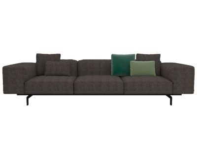 Canapea Kartell Largo design Piero Lissoni, cu trei locuri, Gubbio Taupe