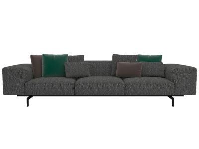 Canapea Kartell Largo design Piero Lissoni, cu trei locuri, Gubbio Dark Grey