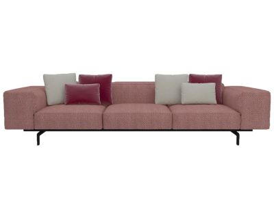 Canapea Kartell Largo design Piero Lissoni, cu trei locuri, Gubbio Pink