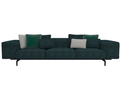 Canapea Kartell Largo design Piero Lissoni, cu trei locuri, Gubbio Green
