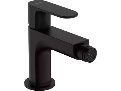 Baterie bideu Hansgrohe Rebris S EcoSmart, ventil metalic pop-up, negru mat