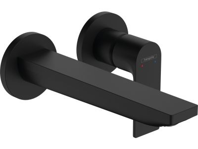 Baterie lavoar Hansgrohe Rebris E EcoSmart cu pipa 200mm, montaj incastrat, necesita corp ingropat, negru mat