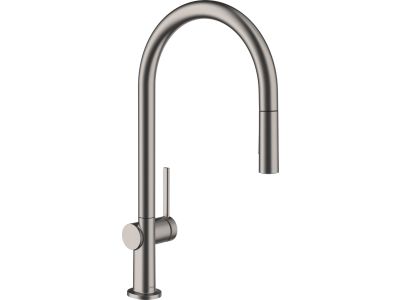 Baterie bucatarie Hansgrohe Talis M54 210, dus extractibil, doua tipuri de jet si sBox, negru periat