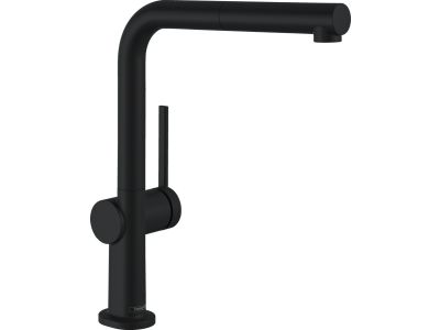 Baterie bucatarie Hansgrohe Talis M54 270 cu pipa extractibila, negru mat