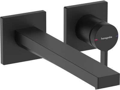Baterie lavoar Hansgrohe Tecturis E din 2 elemente, de perete, pipa 22.5cm, negru mat