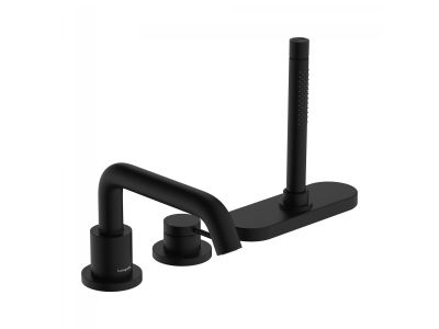 Baterie cada Hansgrohe Tecturis S din 3 elemente, montare pe cada, necesita corp sBox, negru mat