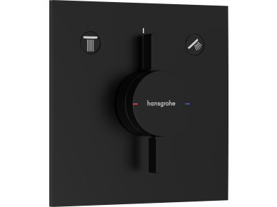 Baterie cada - dus Hansgrohe DuoTurn E cu doua functii, montaj incastrat, necesita corp ingropat, negru mat