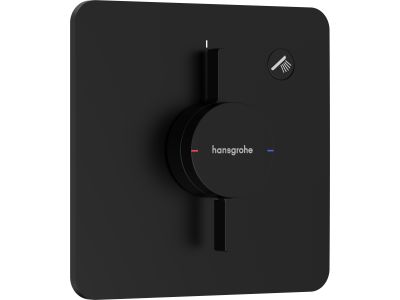 Baterie dus Hansgrohe DuoTurn Q cu montaj incastrat, necesita corp ingropat, negru mat