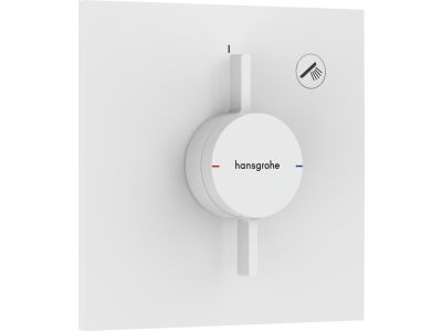 Baterie dus Hansgrohe DuoTurn E cu montaj incastrat, necesita corp ingropat, alb mat
