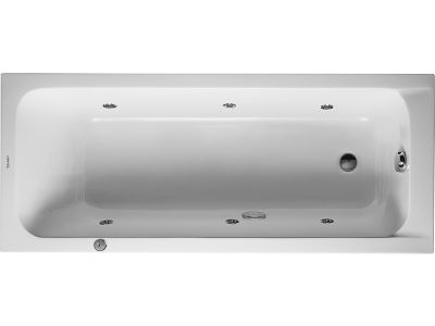 Cada rectangulara cu hidromasaj Duravit D-Code 170x70 cm cu Jet Project, acril, alb