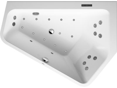 Cada asimetrica cu hidromasaj Duravit Paiova 177x130cm cu sistem Combi L