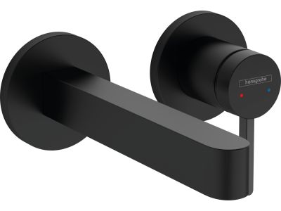 Baterie lavoar Hansgrohe Finoris cu pipa 168mm, montaj incastrat, necesita corp ingropat, negru mat