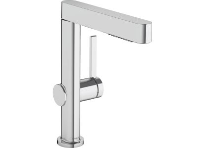 Baterie lavoar Hansgrohe Finoris 230 cu dus extractibil, 2 tipuri de jet, ventil push-open, crom