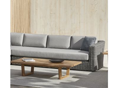 Canapea modulara exterior Point Heritage cu 3 locuri, brat stanga, structura aluminiu, cadru gri, textil gri G2 1252