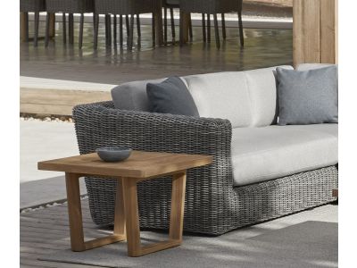Canapea modulara exterior Point Heritage cu 2 locuri, brat dreapta, structura aluminiu, cadru gri, textil gri G2 1252