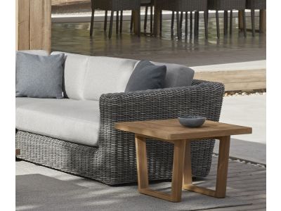 Canapea modulara exterior Point Heritage cu 2 locuri, brat stanga, structura aluminiu, cadru gri, textil gri G2 1252