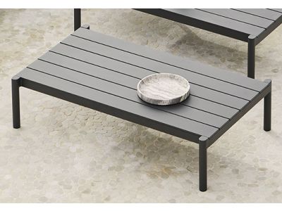 Masuta cafea de exterior Point Origin, aluminiu, 72x120x30.5cm, gri gunmetal