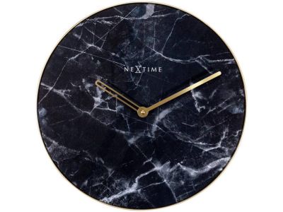 Ceas de perete NeXtime Marble 40cm, negru