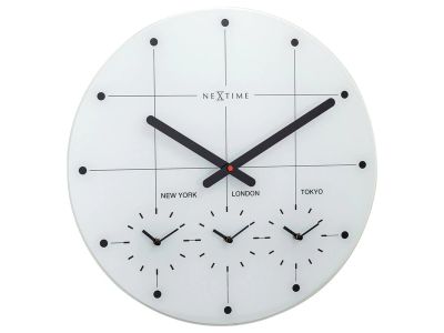 Ceas de perete NeXtime Big City 43cm, alb