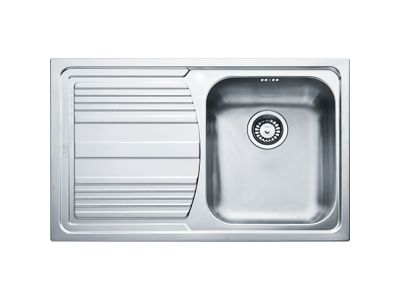 Chiuveta bucatarie Franke Logica Line LLL 611, picurator stanga, 790x500, margine Slim, sifon inclus, inox anticalcar