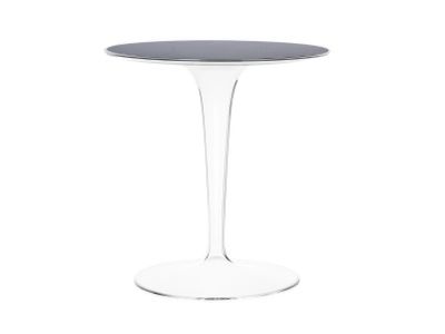 Masuta Kartell Tip Top, design Philippe Starck & Eugeni Quitllet, d48cm, h50cm, baza transparenta, negru