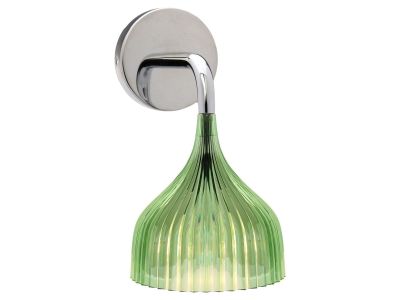 Aplica de perete Kartell E design Ferruccio Laviani, max 28W E14, d 13.5cm, verde transparent