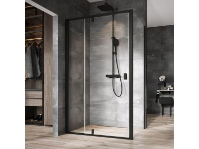Perete lateral de dus Ravak Nexty NPS-80, 80cm, sticla transparenta 6mm, profil negru