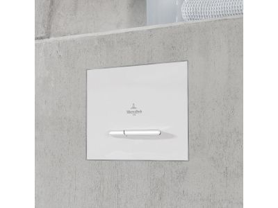 Clapeta Villeroy & Boch ViConnect 300S alb lucios si butoane albe