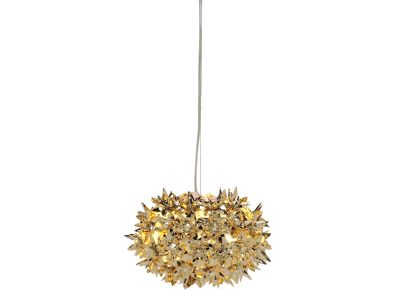 Suspensie Kartell Bloom design Ferruccio Laviani, G9 max 3x33W, d28cm, auriu metalizat