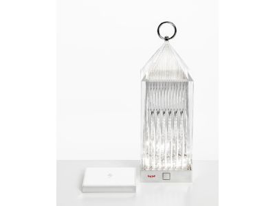 Lampa portabila de exterior Kartell Lantern design Fabio Novembre, 1,2W LED, transparent